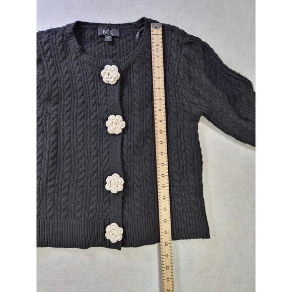 Cottagecore Cable Knit Feminine Cardigan Camilla crochet  sz XS #2181 - Picture 6 of 6